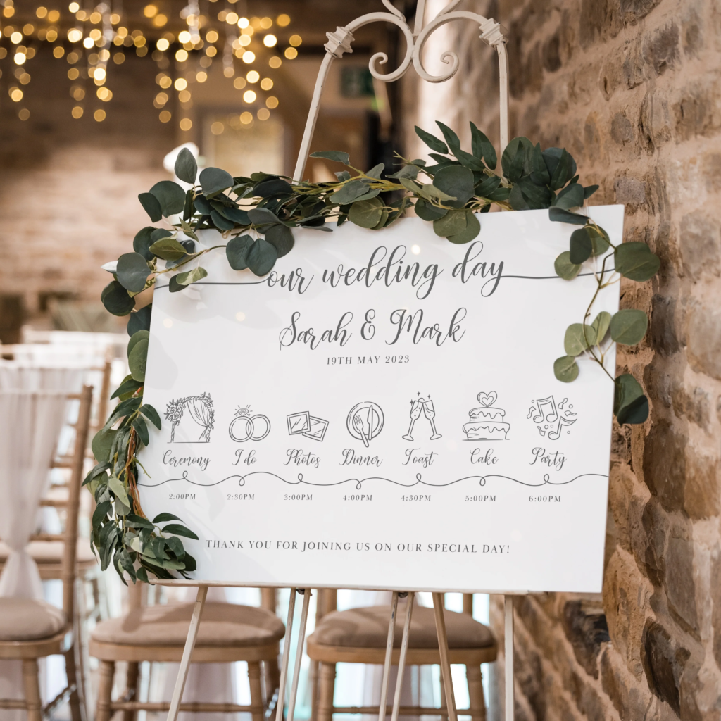 wedding timeline example